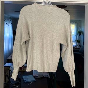 Mock Neck Balloon-sleeve Sweater